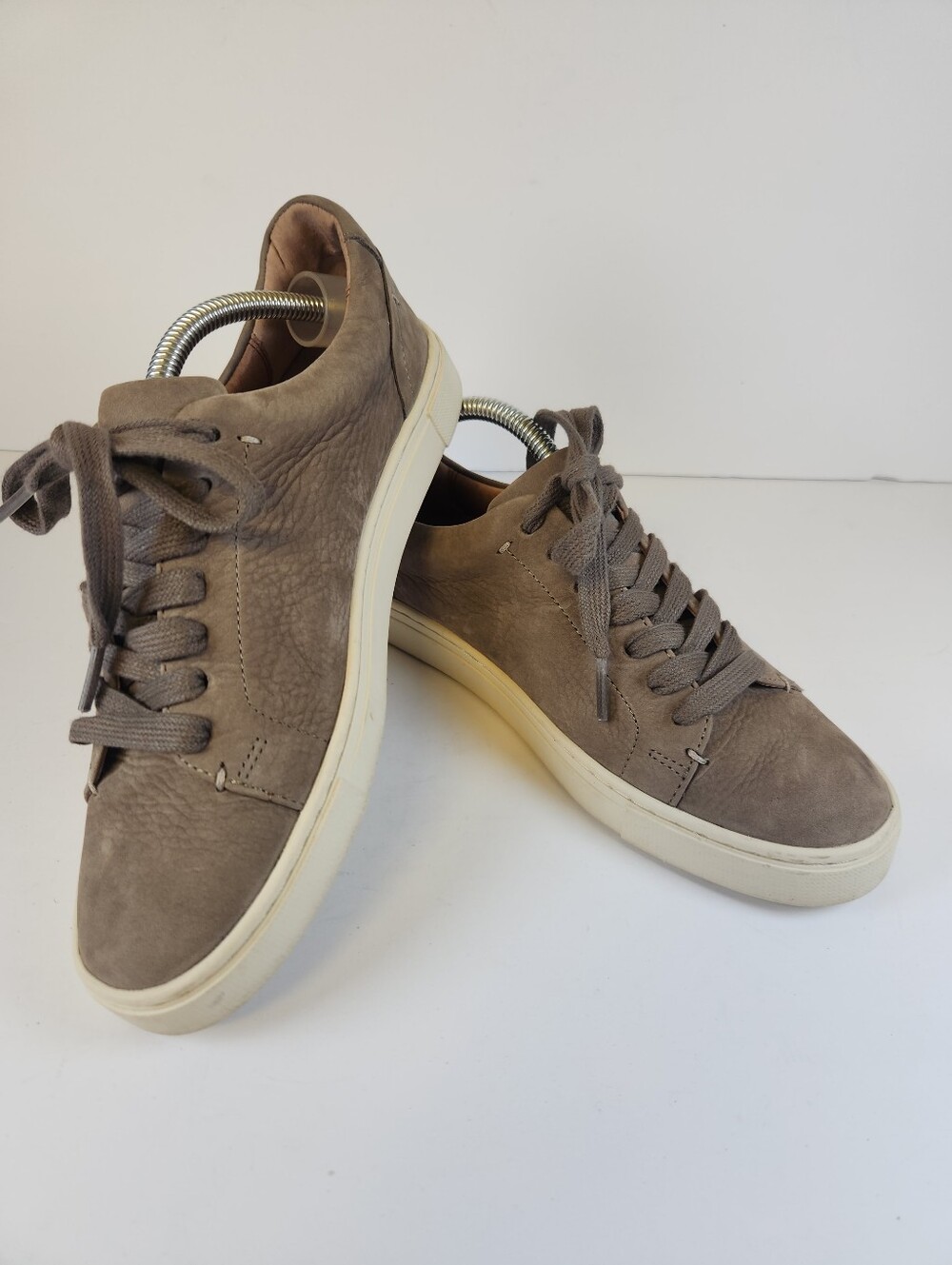 Frye Ivy Low Lace Leather Sneakers Grey Womens Size 6.5M 3471182